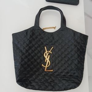 YSL ICARE black quilted tote